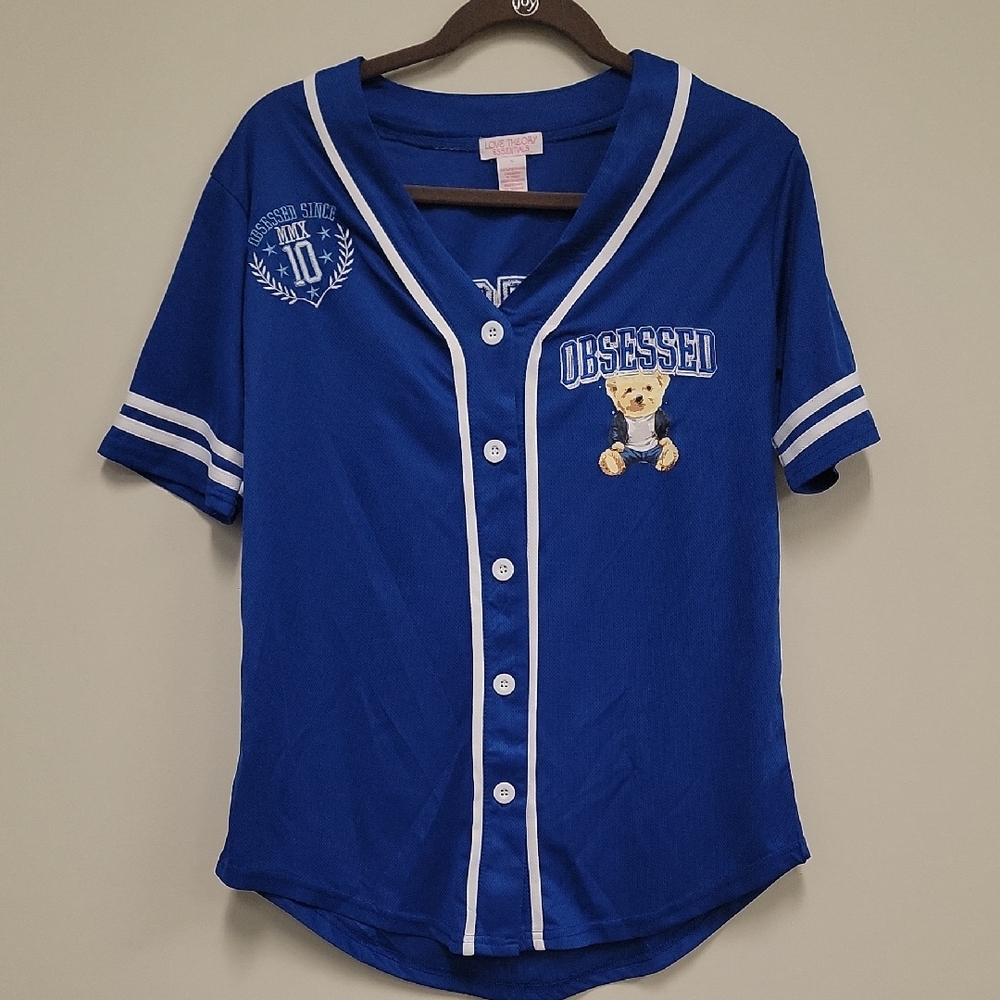 Essentials Blue Jersey with Bear Patch